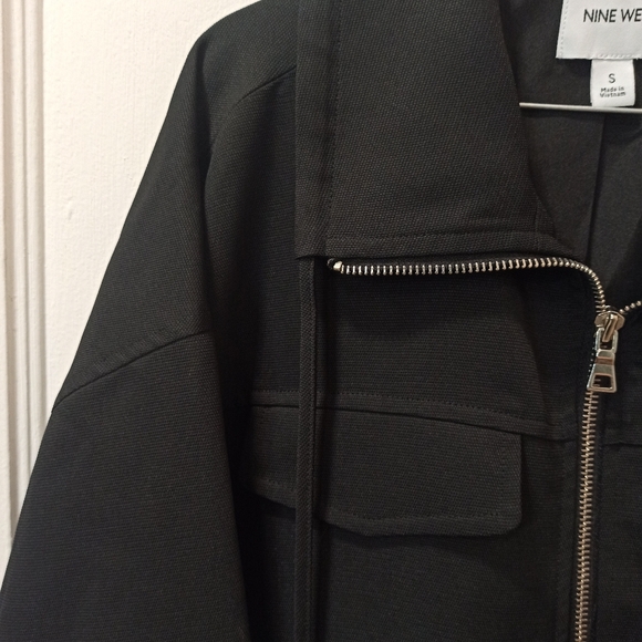 Nine West Women's Dull Black Soft Utility Crop Jacket - Sizes S - Picture 6 of 16